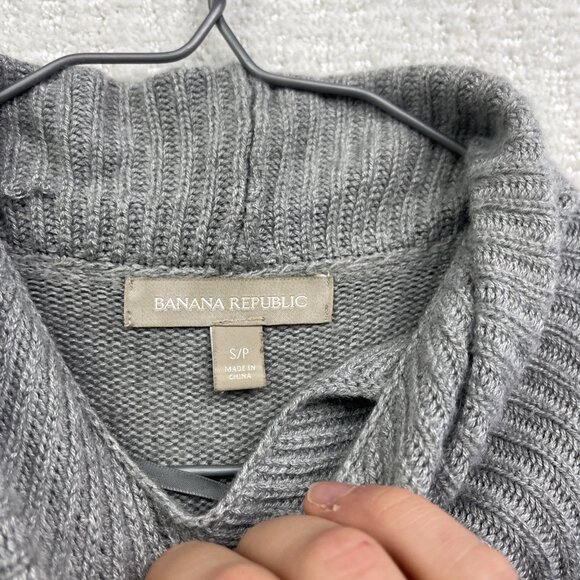 Banana Republic Cardigan Shawl Open Front Ribbed Knit Womens Sz Small Grey - Picture 6 of 12